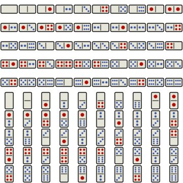 100 domino tile variant glyphs